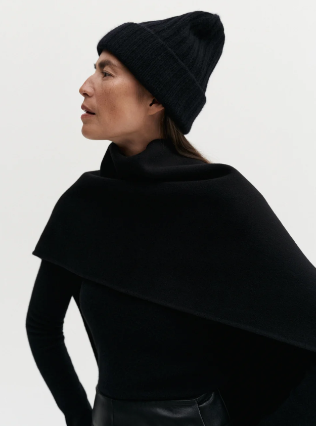 Roe Cashmere Beanie - black