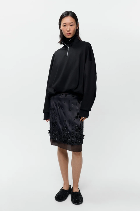 EMBELLISHED SKIRT - BLACK