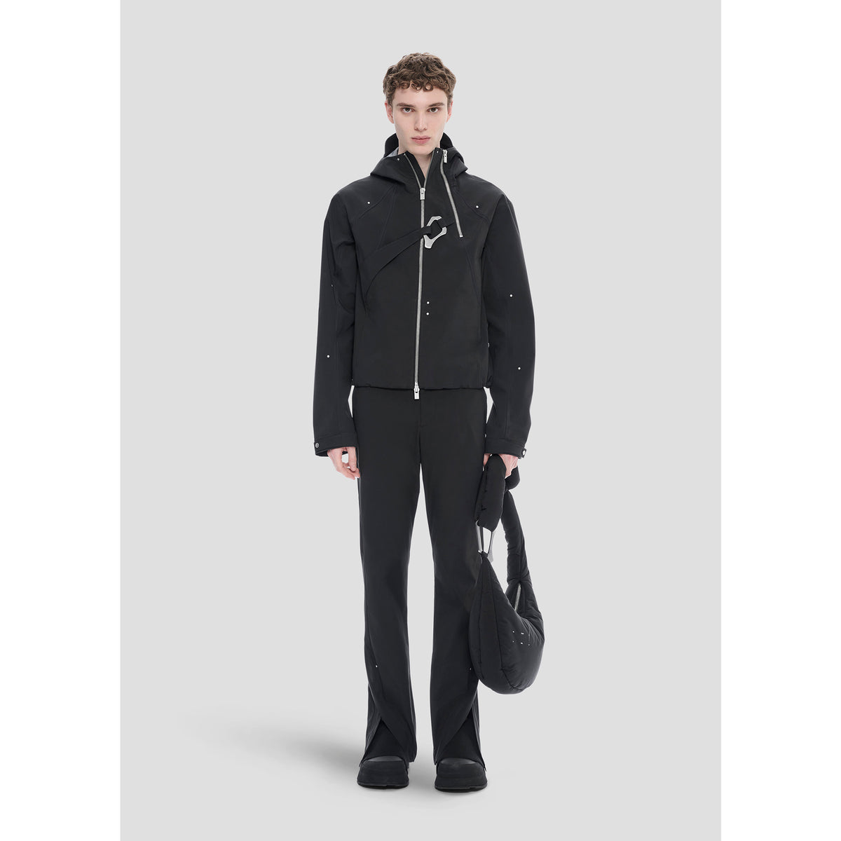 MOIRE TECHNICAL JACKET - Black