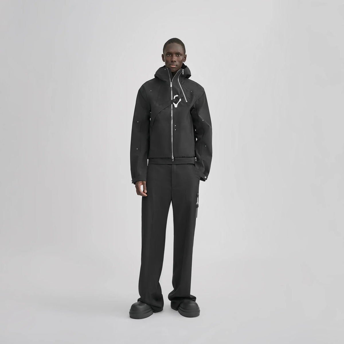 MOIRE TECHNICAL JACKET - Black