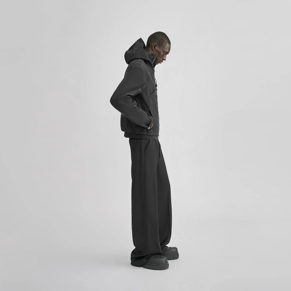 MOIRE TECHNICAL JACKET - Black