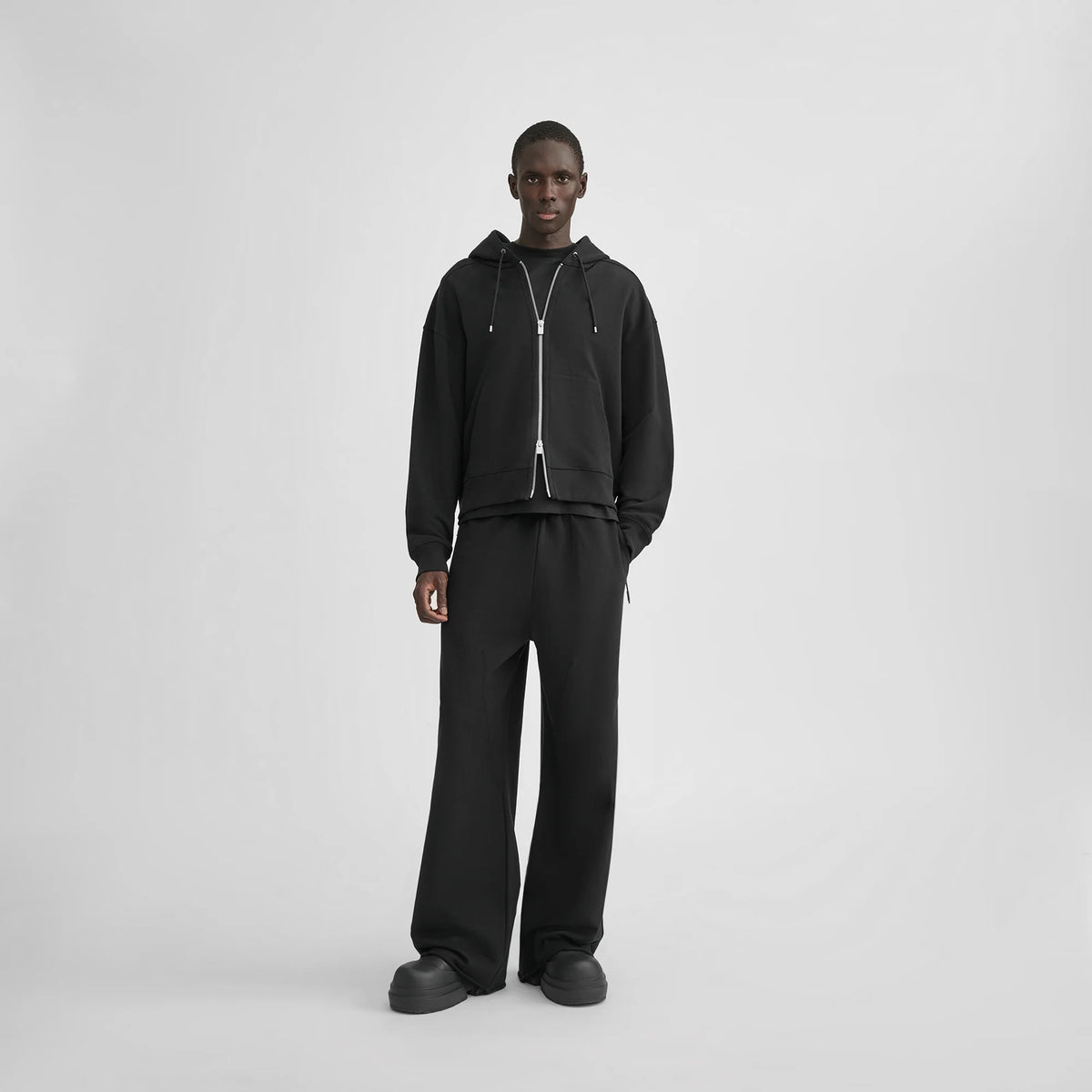 UNIFORM ZIP HOODIE - Black