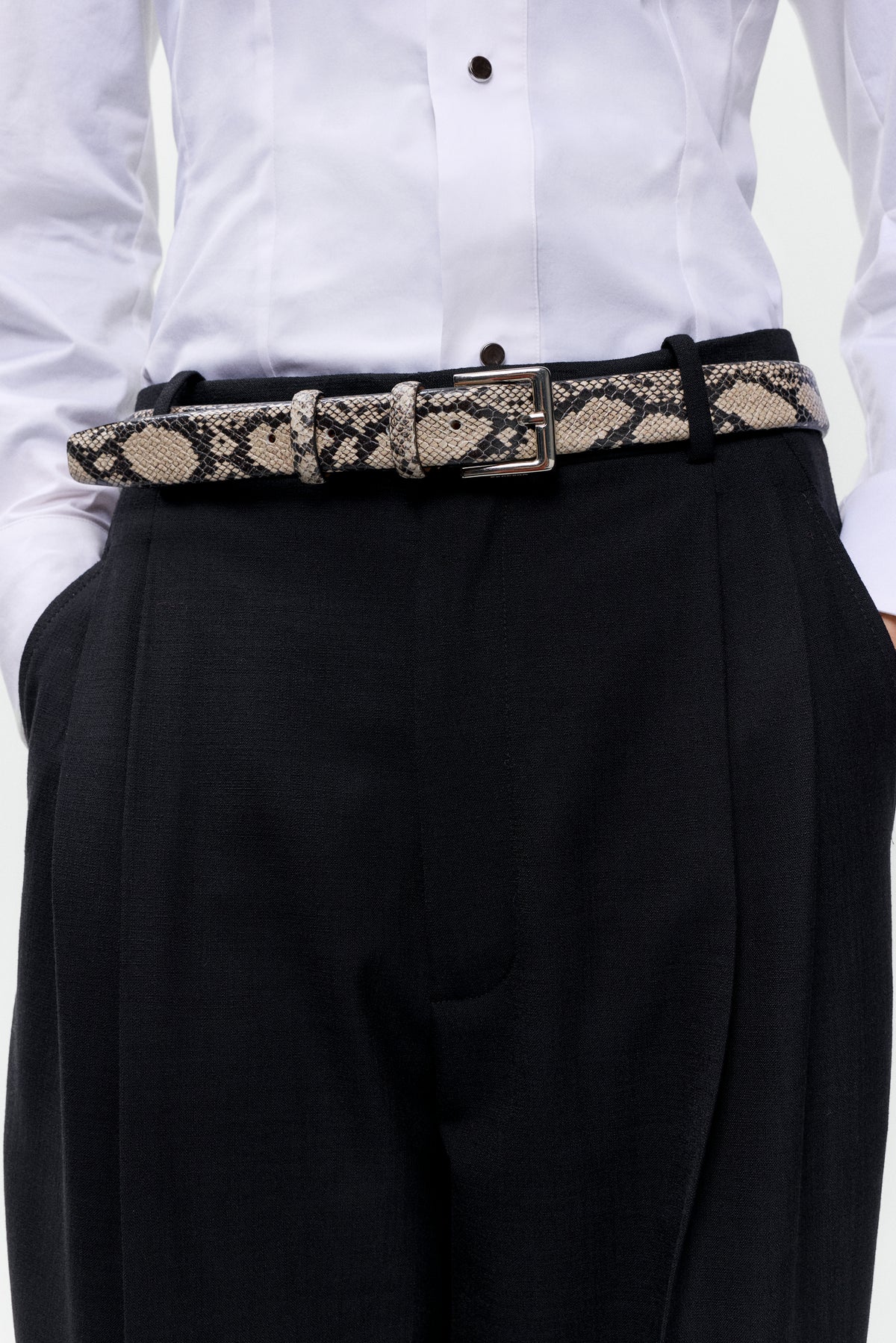 CLASSIC BELT SNAKE - Cream