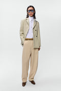 CORDUROY CURVED PANTS - Angora