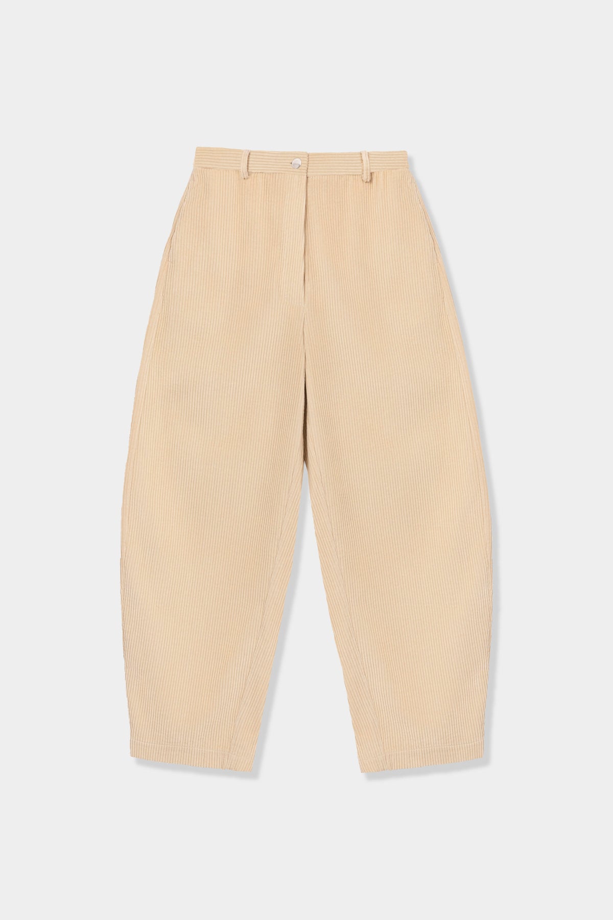 CORDUROY CURVED PANTS - Angora
