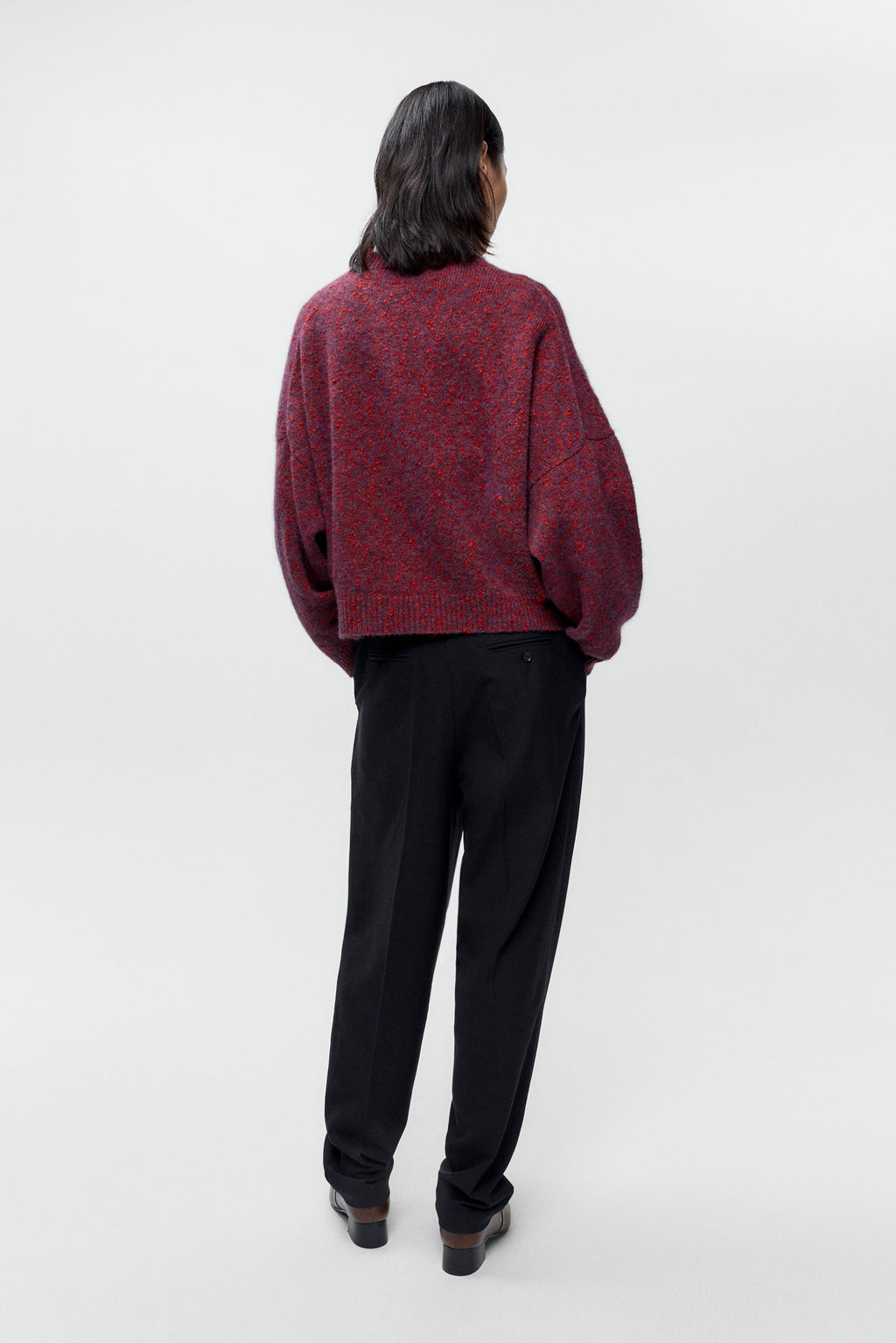 SPECKLED CREWNECK SWEATER - Beaujolais