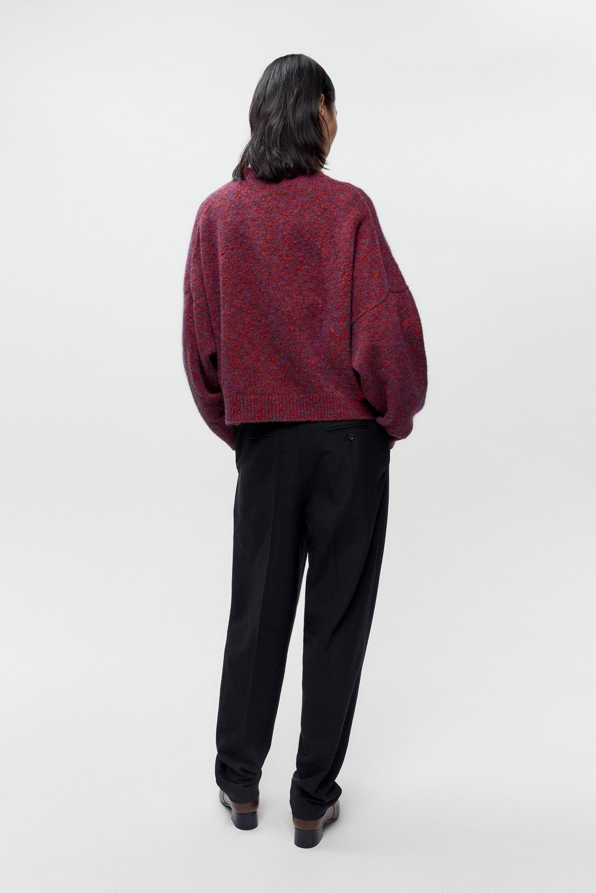SPECKLED CREWNECK SWEATER - Beaujolais