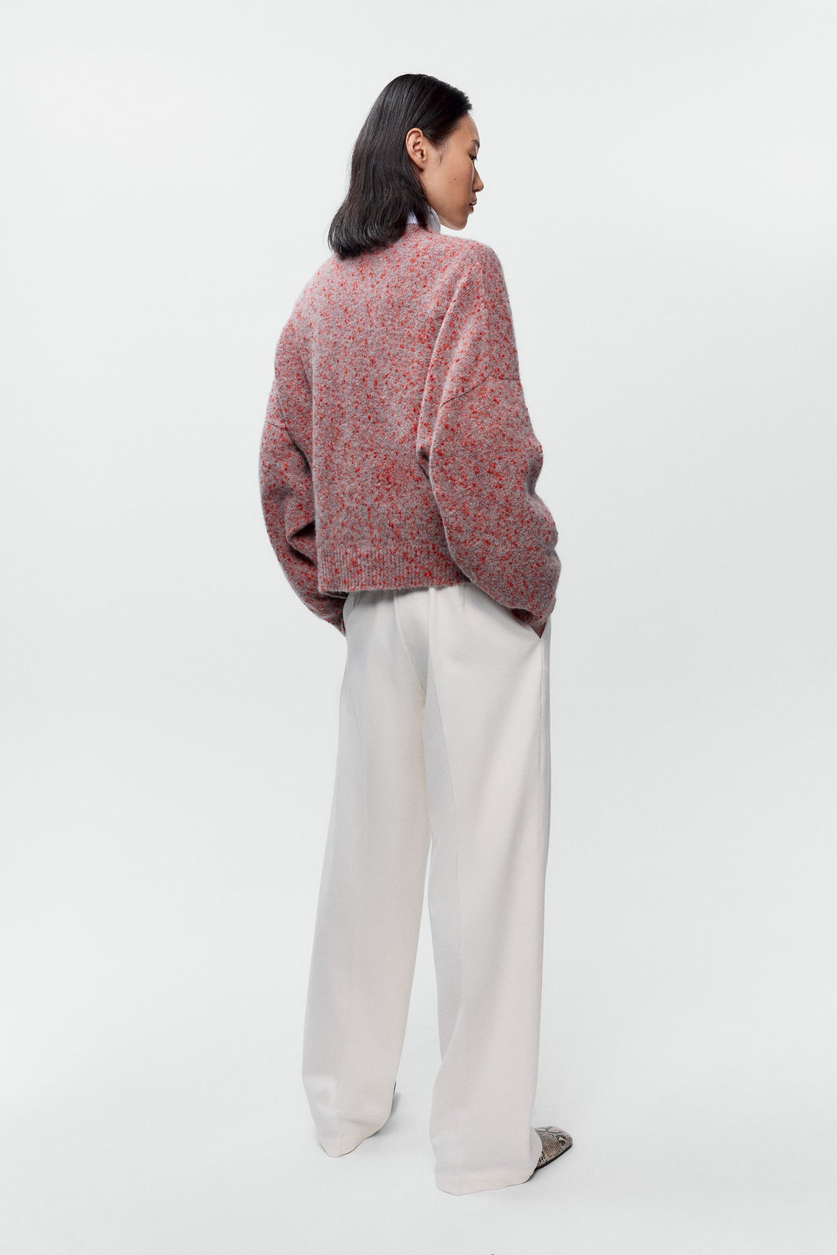 SPECKLED CREWNECK SWEATER - Malva