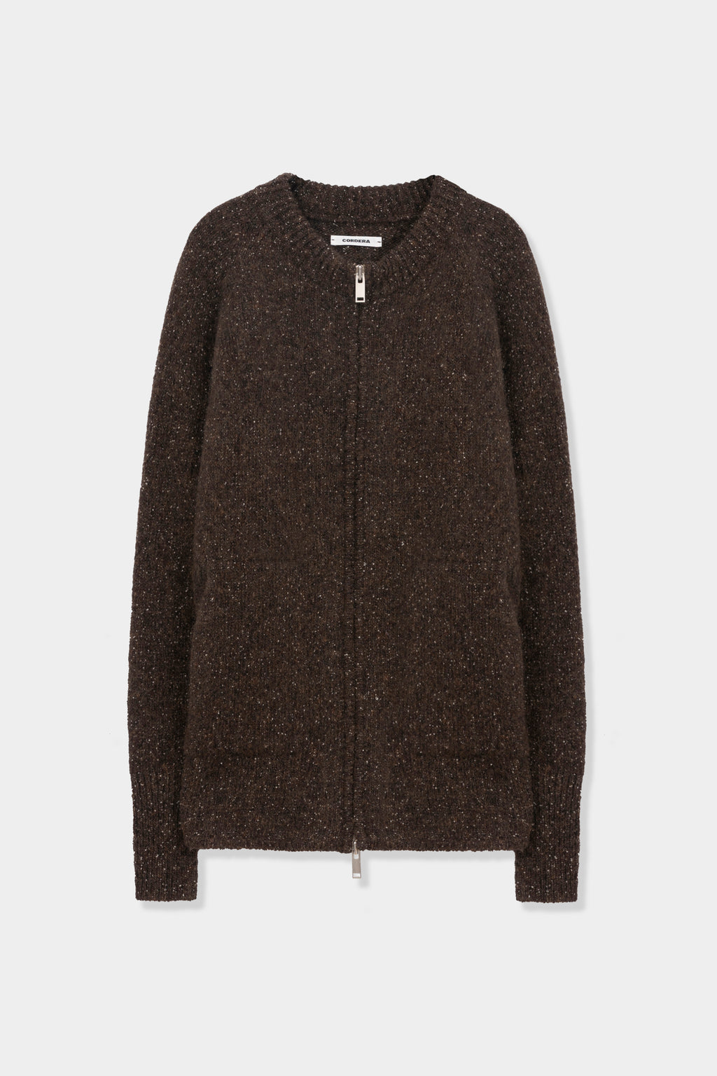 SPECKLED ZIP-JACKET - Chocolate