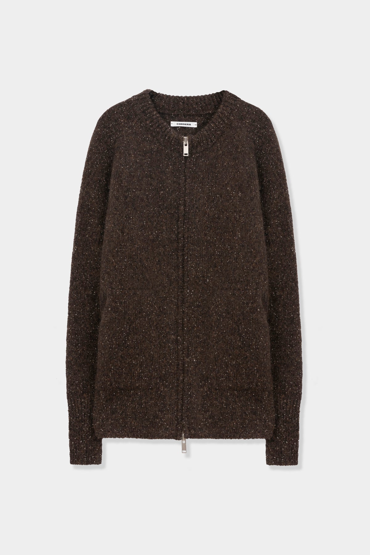 SPECKLED ZIP-JACKET - Chocolate