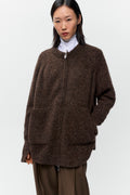 SPECKLED ZIP-JACKET - Chocolate