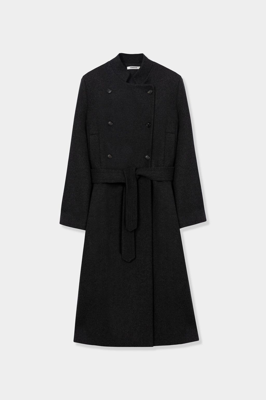 VIRGIN WOOL LONG COAT - Anthracite