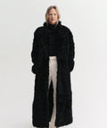 Claudie Shearling Coat, black