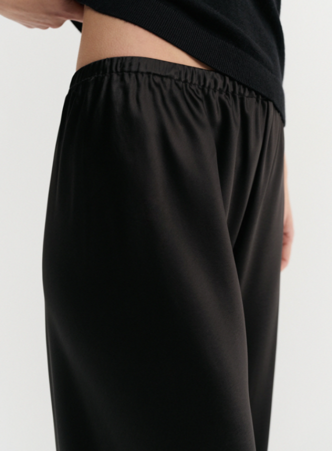 Almada Label SS26 - Bias Satin Pants - black