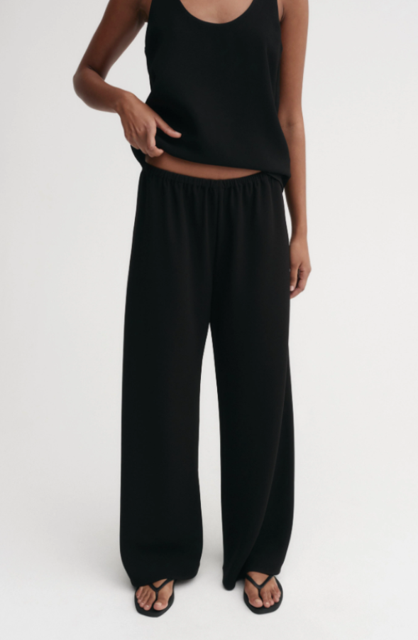 Almada Label SS26 - Bias Satin Pants - black