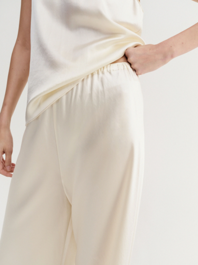 Almada Label SS26 - Bias Satin Pants - vanilla