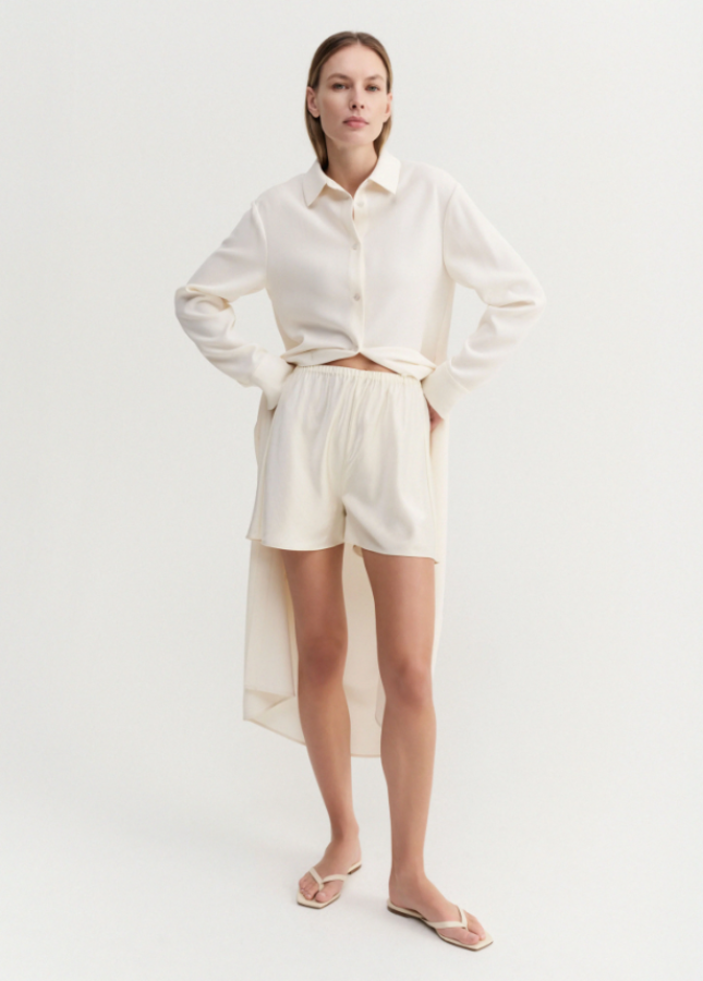 Almada Label SS26 - Bim Satin shorts - Vanilla