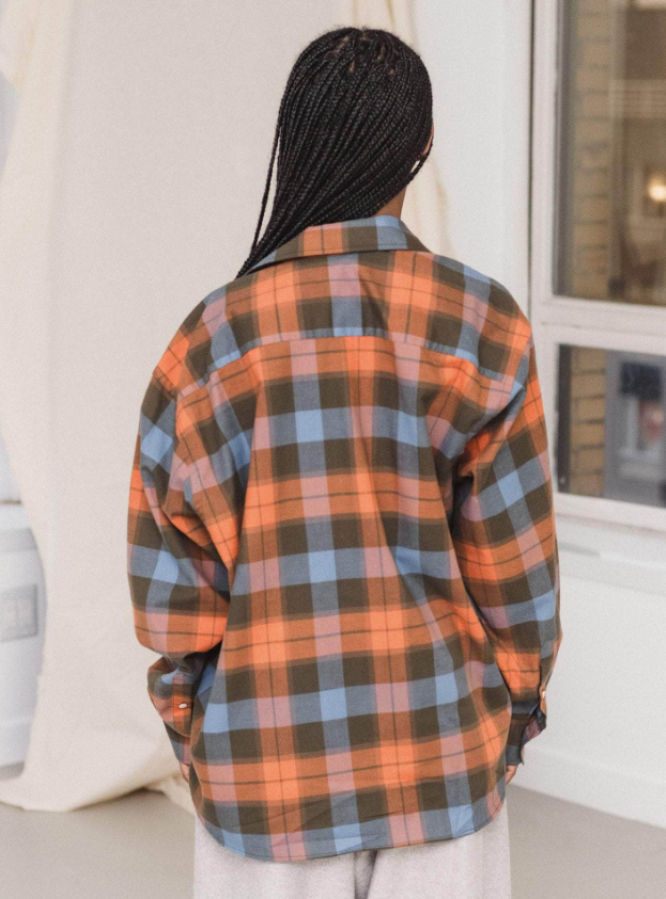 Baserange PF25 - Claude Shirt - Organic Cotton Poplin - Frame plaid