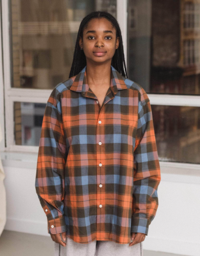 Baserange PF25 - Claude Shirt - Organic Cotton Poplin - Frame plaid