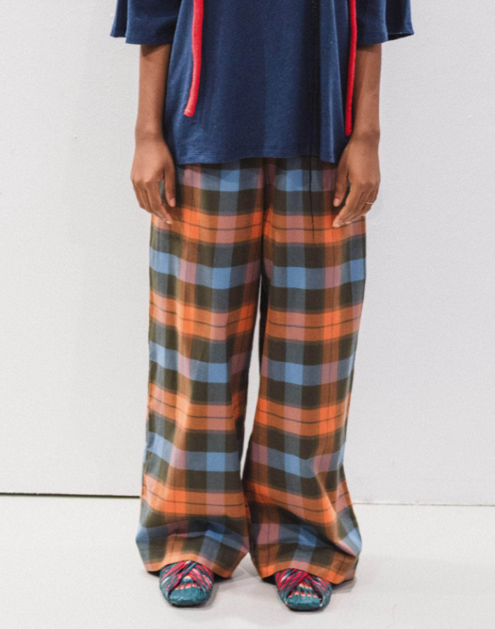 Baserange PF25 - Claude pants - Organic Cotton - Frame plaid