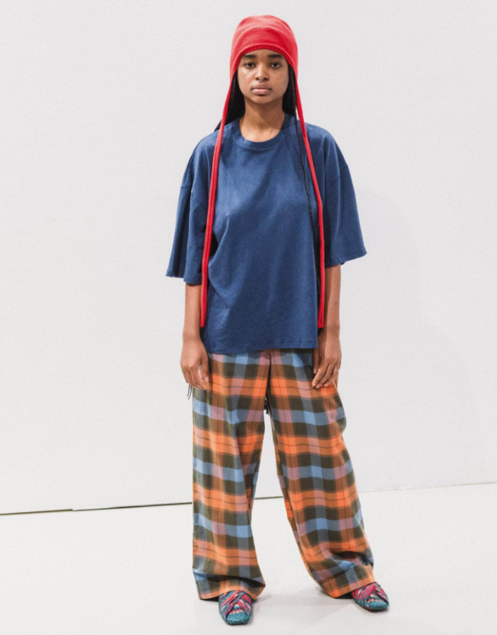 Baserange PF25 - Claude pants - Organic Cotton - Frame plaid