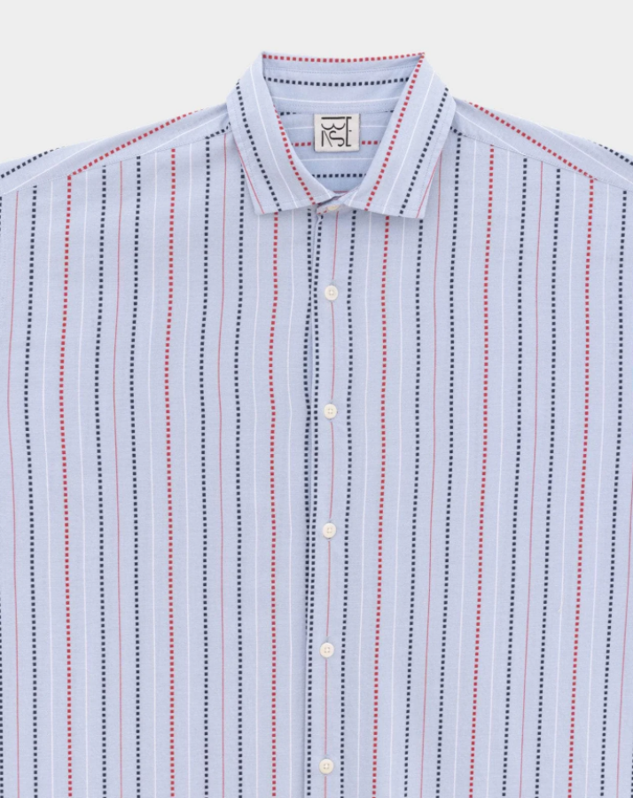 Baserange SS25 - Claude shirt - Matrix stipe