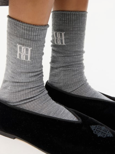 By Malene Birger PS25 - Leiano socks - Grey melange