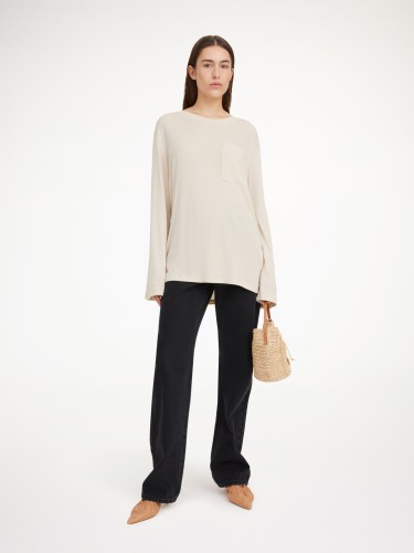 By Malene Birger SS24 - FAYEH LS - T-Shirts - Oyster Gray