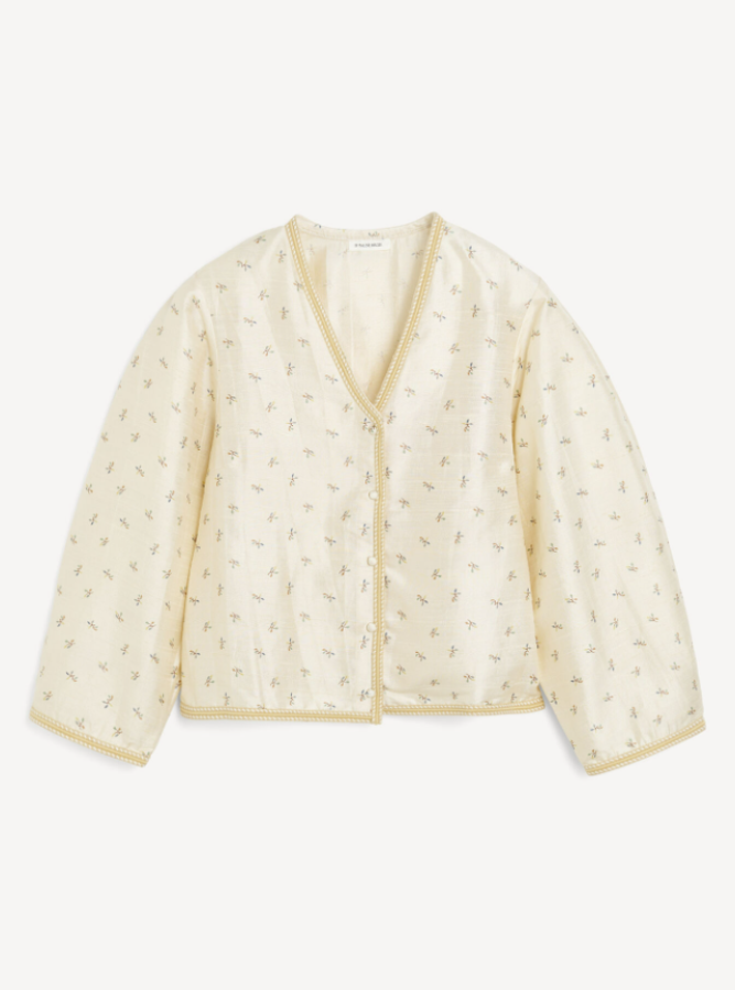 By Malene Birger SS25 - Mineas silk top -  Mini Flower Print  