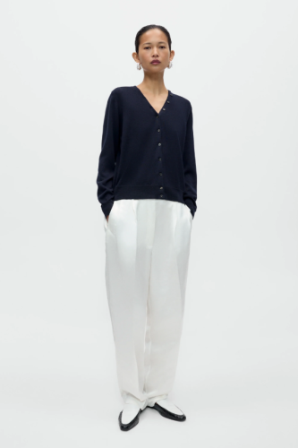 CORDERA PF26 - MERINO WOOL BUTTON  CARDIGAN - Navy 