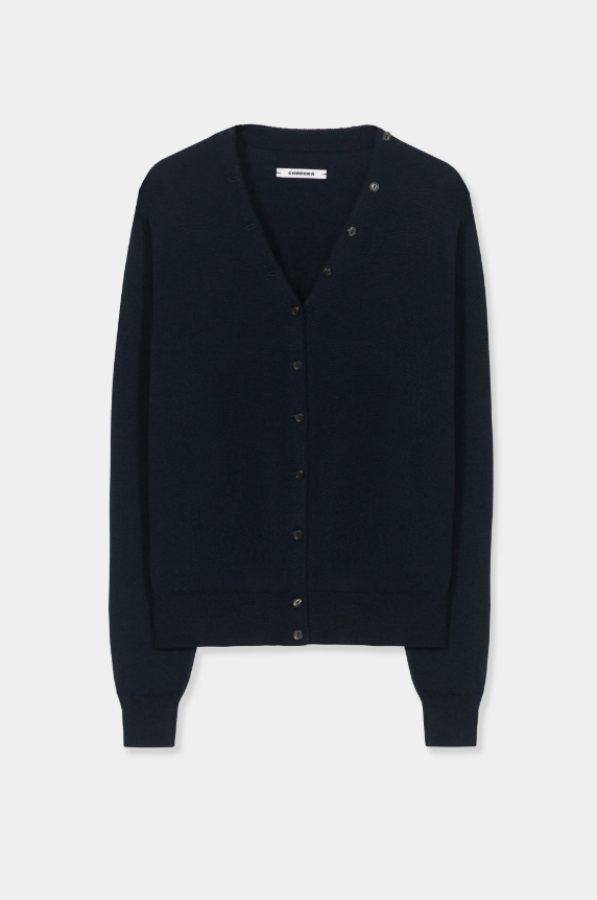 CORDERA PF26 - MERINO WOOL BUTTON  CARDIGAN - Navy 