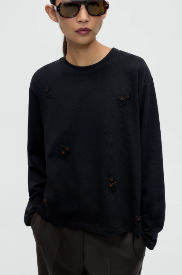 Cordera PF26 - EMBELLISHED LONG-SLEEVE TEE - black Cordera PF26 - EMBELLISHED LONG-SLEEVE TEE - black