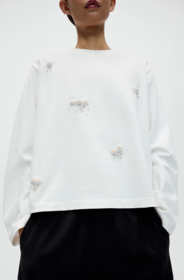 Cordera PF26 - EMBELLISHED LONG-SLEEVE TEE -  white