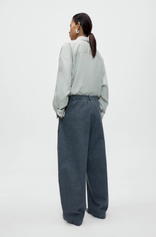 Cordera PF26 - WASHED DENIM CURVED PANTS- grey Cordera PF26 - WASHED DENIM CURVED PANTS- grey
