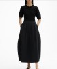 DAGMAR AW24 - Curved pleated skirt black