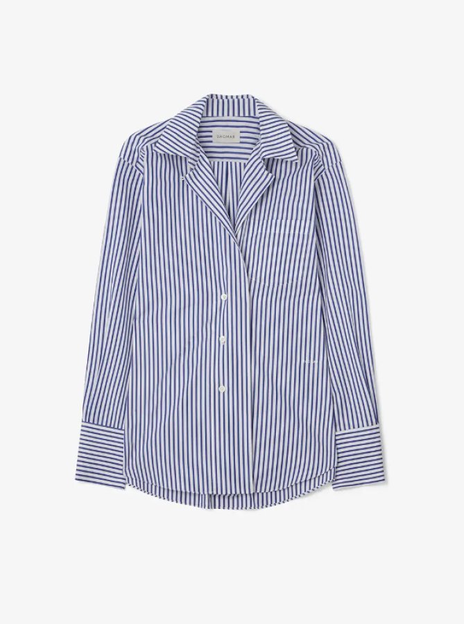 Dagmar SS24 - Asymmetric shirt - deep blue/white