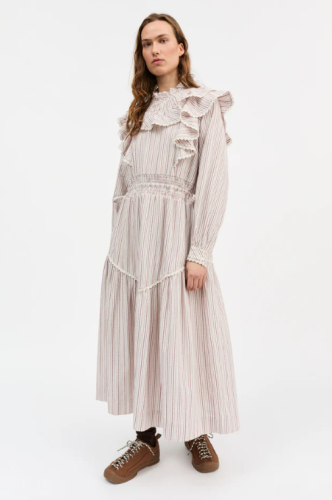 Skall Studio AW25 - Claudette dress - Raspberry/Cream stripe