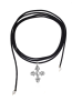 HERMINA ATHENS - King Neptune Statement Suede Ebony Necklace -Sterling silver