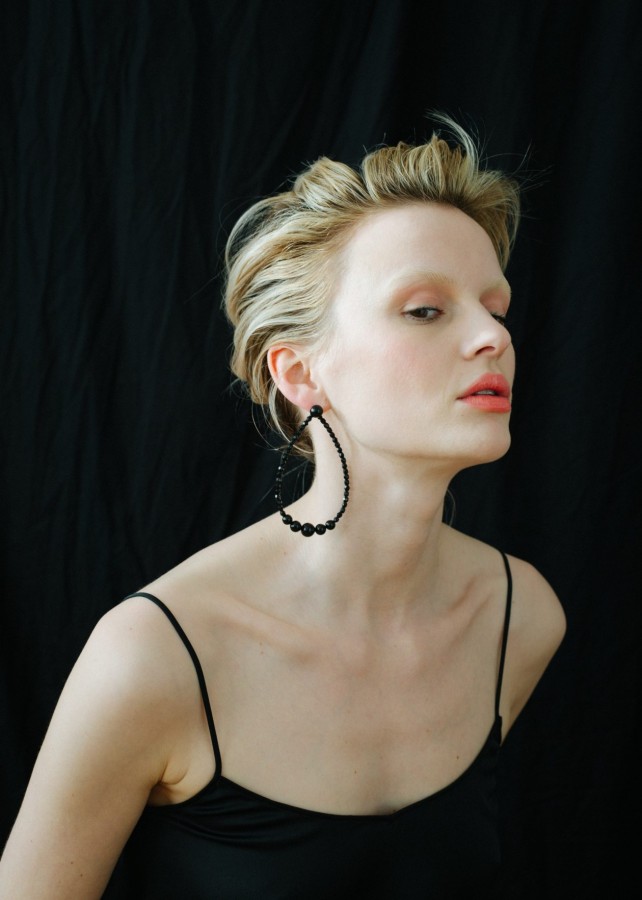 Saskia Diez - Drop Earrings Black - Onyx 