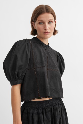 Skall Studio SS25 - Anemone crop blouse - Black