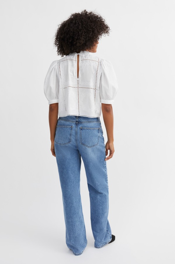 Skall Studio SS25 - Anemone crop blouse - Optic white