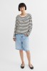 Skall Studio SS25 - Loui oversized blouse - Dark navy/White stripe