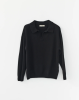 AF Agger AW24 - WOOL POLO KNIT - black