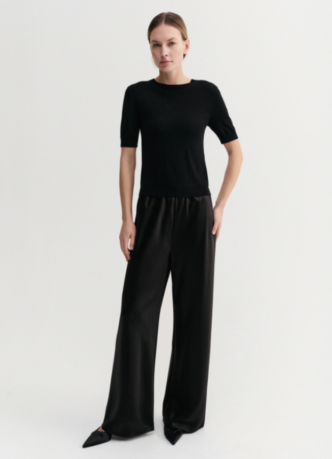 Almada Label SS26 - Bias Satin Pants - black