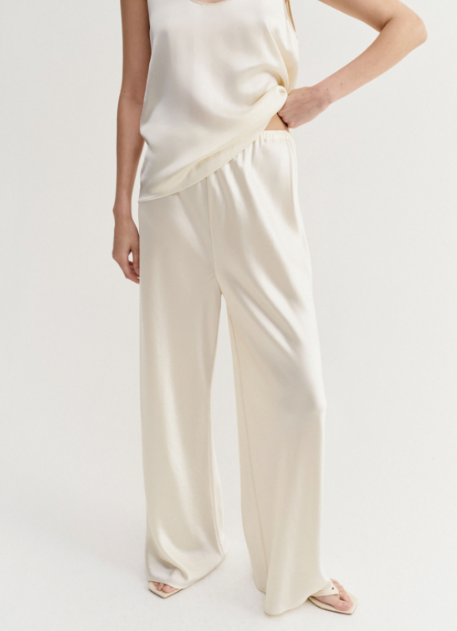 Almada Label SS26 - Bias Satin Pants - vanilla