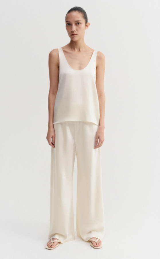 Almada Label SS26 - Bias Satin Pants - vanilla