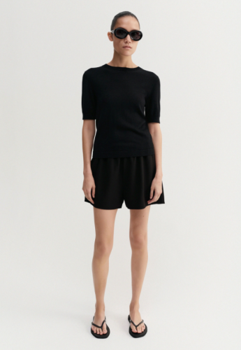 Almada label SS26 - Bim crepe shorts - black