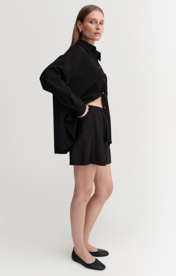 Almada Label SS26 - Bim Satin Shorts -black