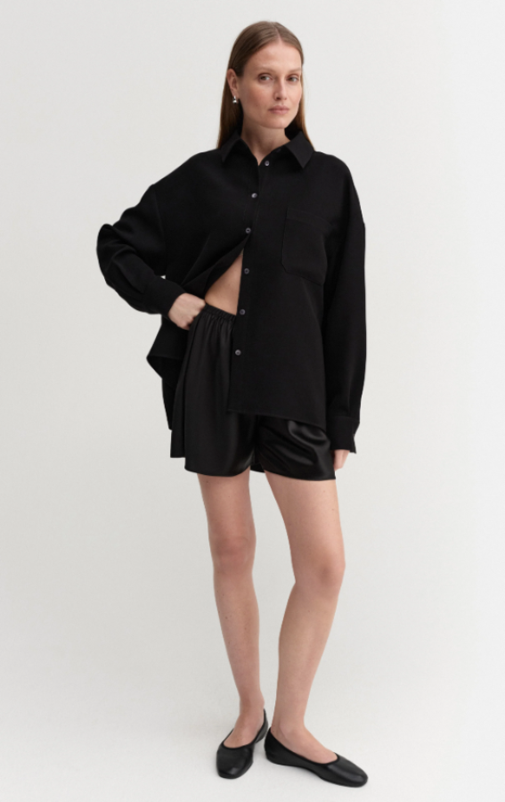Almada Label SS26 - Bim Satin Shorts -black