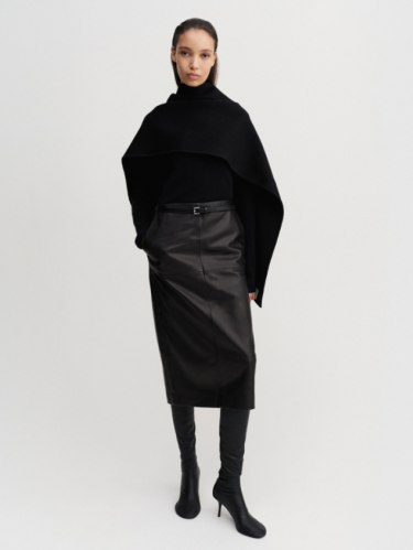 Almada Label SS26 - Birdy leather skirt - Black